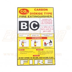 Sticker for CO2 type fire extinguisher